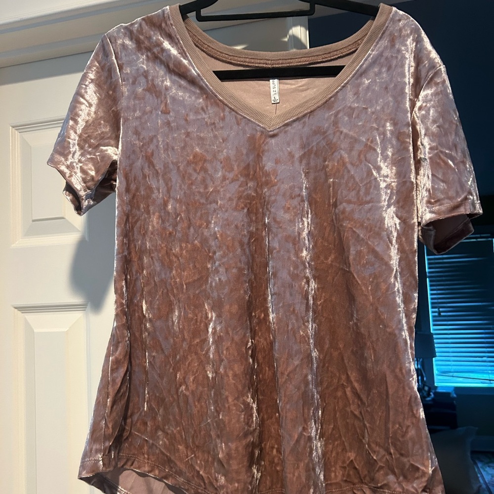 Velvet V neck top
